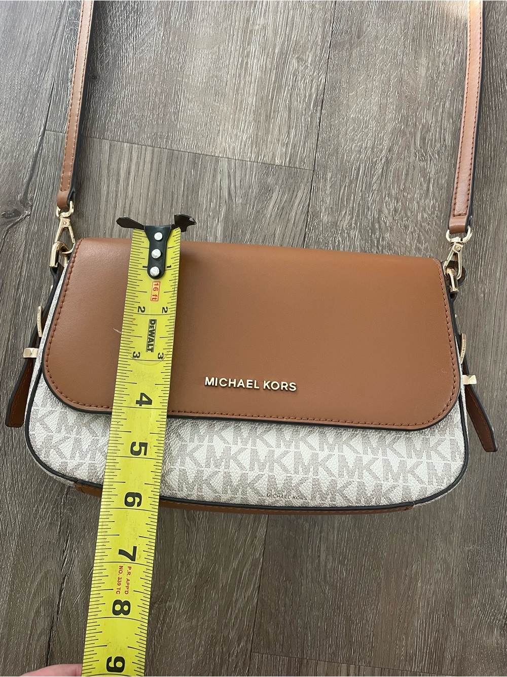Michael Kors Brown and White Signature Crossbody - Picture 4 of 8